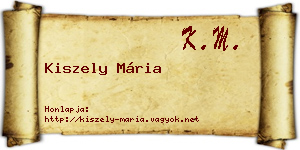Kiszely Mária névjegykártya