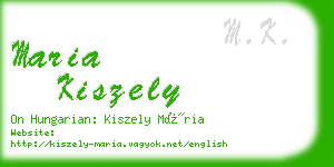 maria kiszely business card